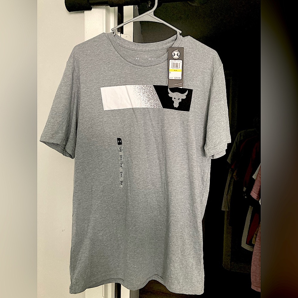 Men’s Under Armor Project Rock T-Shirt- Gray- Size Medium